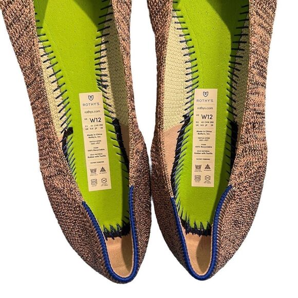 Rothy's The Point Star Dust Metallic Ballet Flat Women’s US 12 EU 43 Silver - Picture 7 of 9